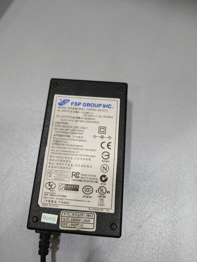 FSP FSP050-1AD121C Adapter 12.0V 4.16A Used Working Without Power Cord