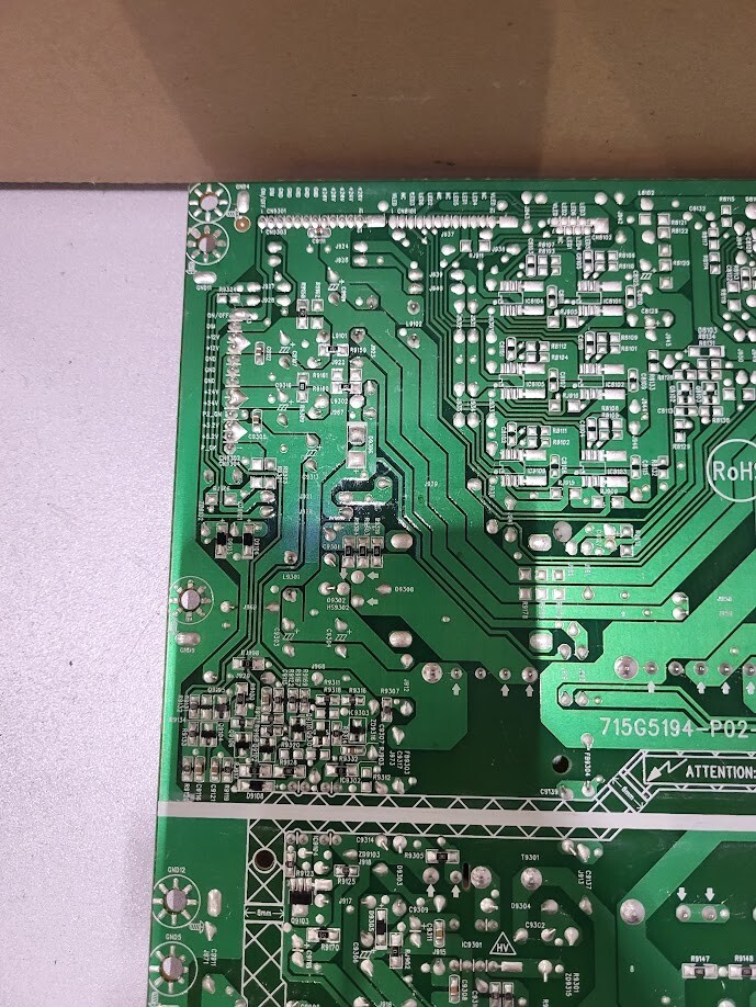 715G5194-P02-W20-002H Green Power Board – Ideal for Parts or Repair Untested