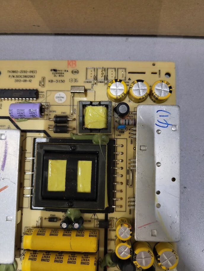 TV3902-ZC02-01(C) Power Supply Board – Ideal for Parts or Repair Untested