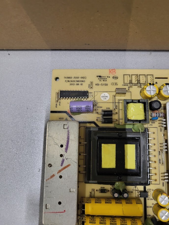 TV3902-ZC02-01(C) Power Supply Board – Ideal for Parts or Repair Untested
