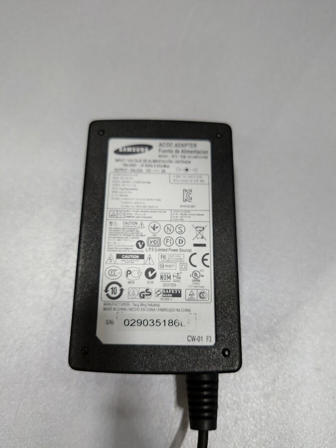 Samsung DA-24B12-FAB AC/DC Adapter 12V 2A Used Working Without Power Cord