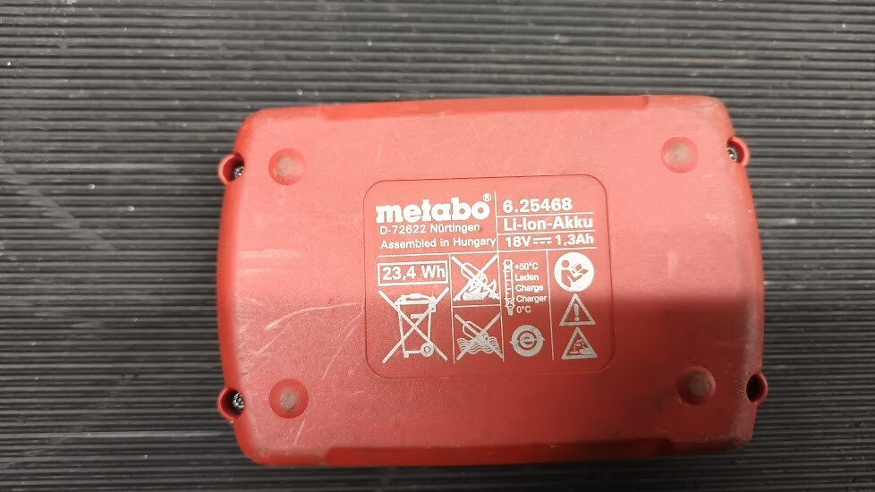 Metabo 6.25468 18V 1.3Ah Li-Ion Battery - Used, Not Working, For Parts or Repair
