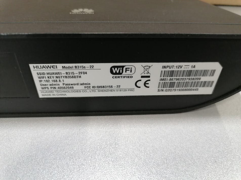 Huawei B315s-22 150Mbps 4G Wireless Router Used Working With Charger
