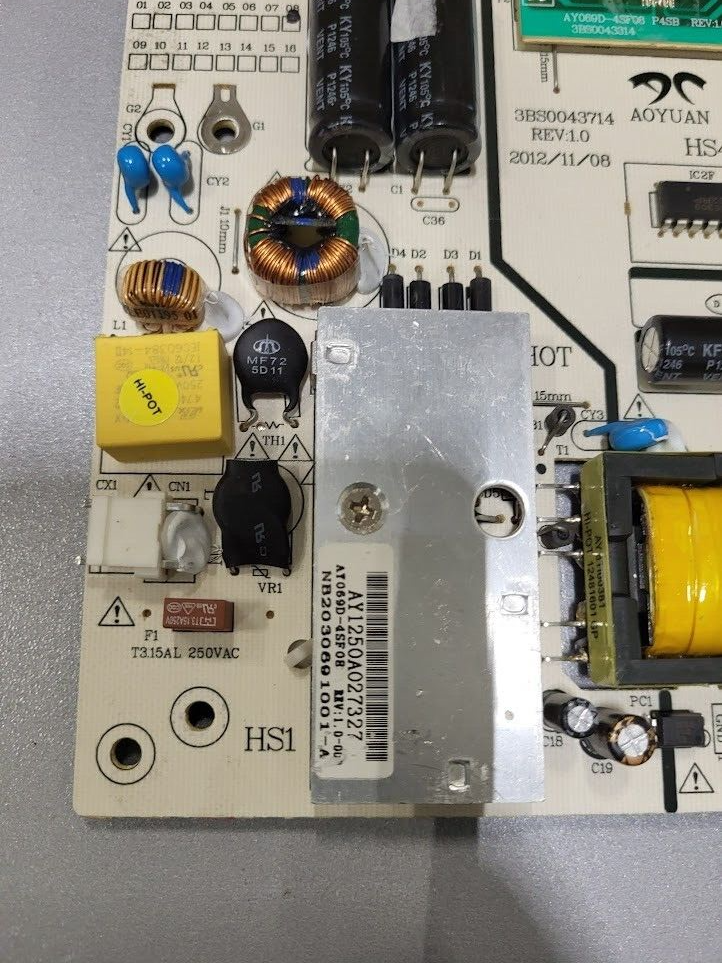 AOYUAN 3BS0043714 REV: 1.0 Power Supply Board - Fully Functional 2012 Model