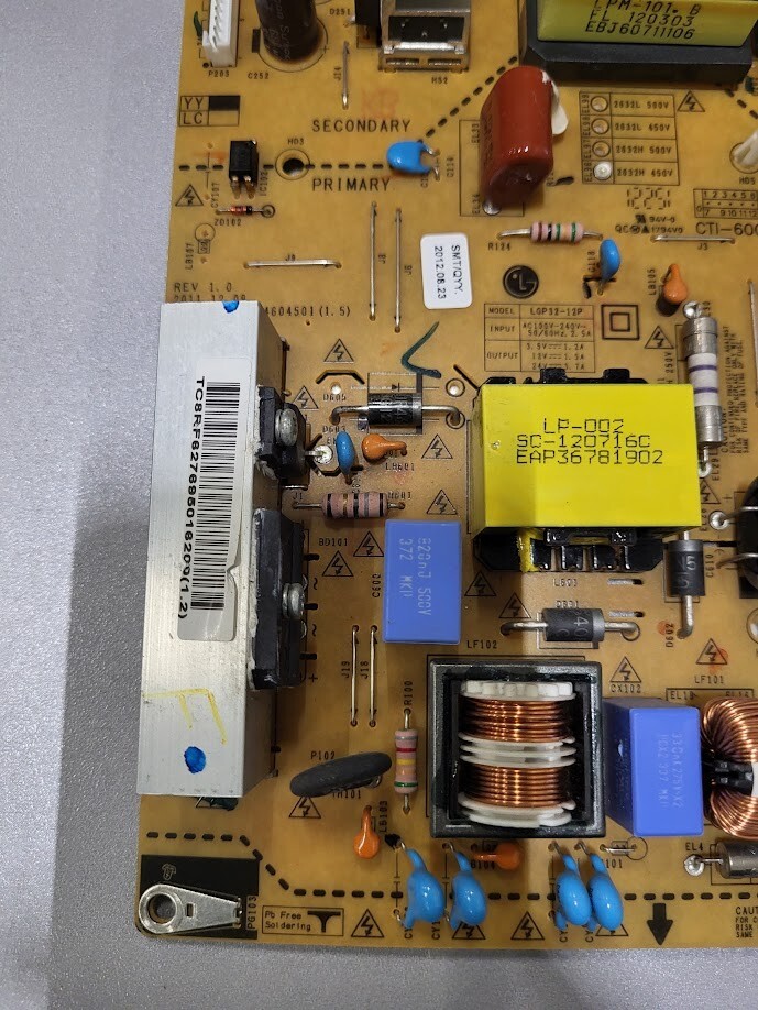 LG LGP32-12P Power Supply Board Fully Functional – Tested and Working