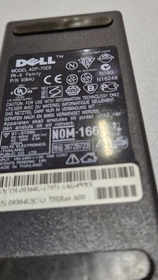 Dell ADP-70EB AC Adapter 20V 3.5A Used Working Without Power Cord
