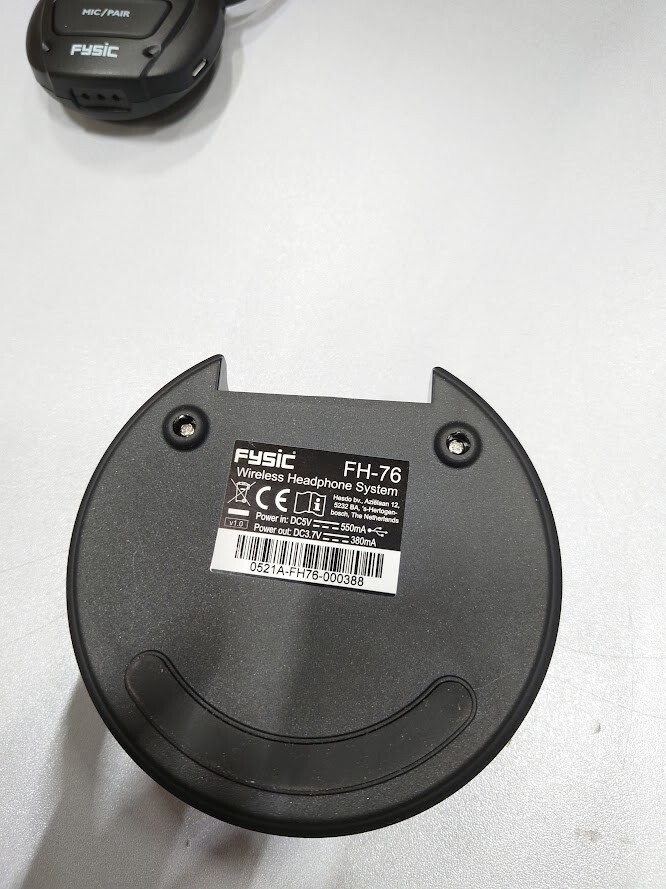 Fysic FH-76 Wireless Hearing Amplifier Headphone Black Used Working