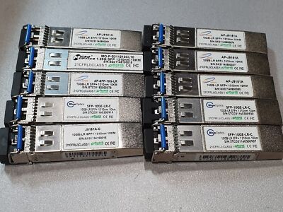 Lot Of 10 SFP 10km 1310nm 10Gb 10G Transceiver Modules 21CFR Class1