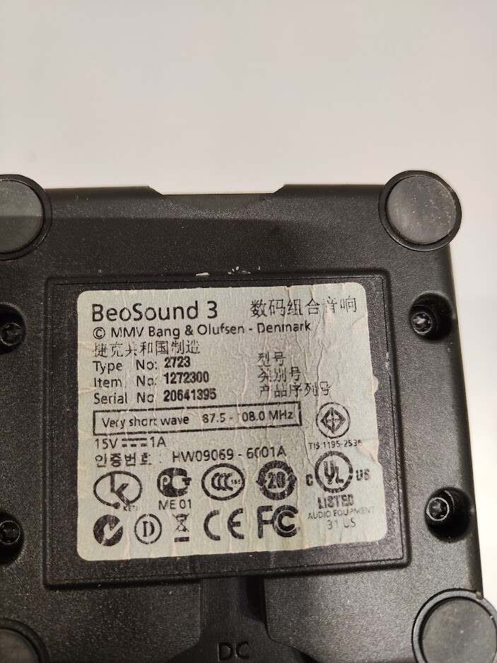 Bang & Olufsen BeoSound 3 Portable Bluetooth Speaker Silver Not Working Parts