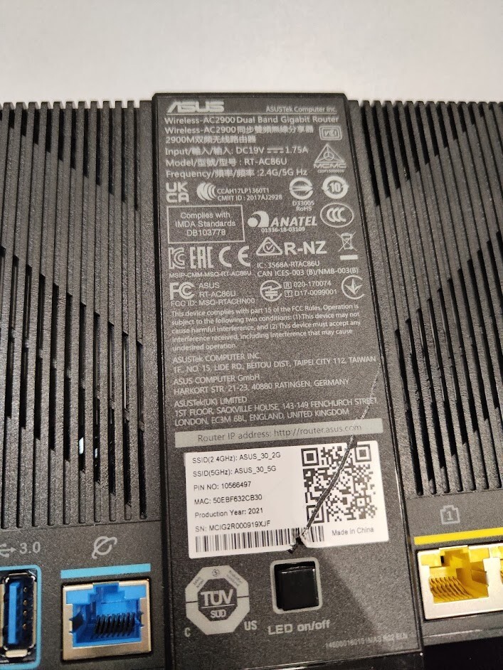 ASUS AC2900 Dual Band Gigabit WiFi Wireless Router RT-AC86U Not Working Parts