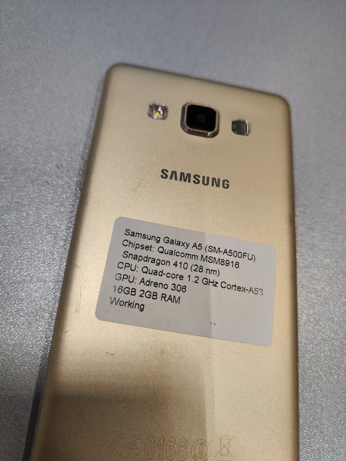 Samsung Galaxy A5 SM-A500FU 16GB Storage 2GB RAM Smartphone Gold Used Working