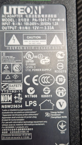 Adaptador de CA de fuente de alimentación Liteon PA-1041-71 usado...
