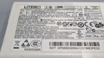 Liteon PA-1650-80 AC Adapter 19V 3.42A Used Working Without Power Cord