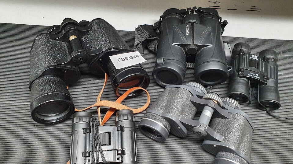Lot of 5 Binoculars Various Models And Brand Used Working