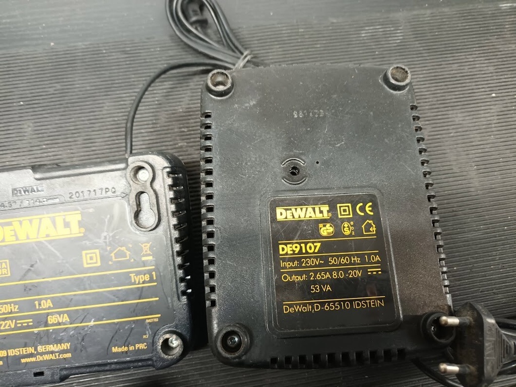 Lot of 5 DEWALT Power Tool Battery Chargers – Used, Fully Functional Has Scratch