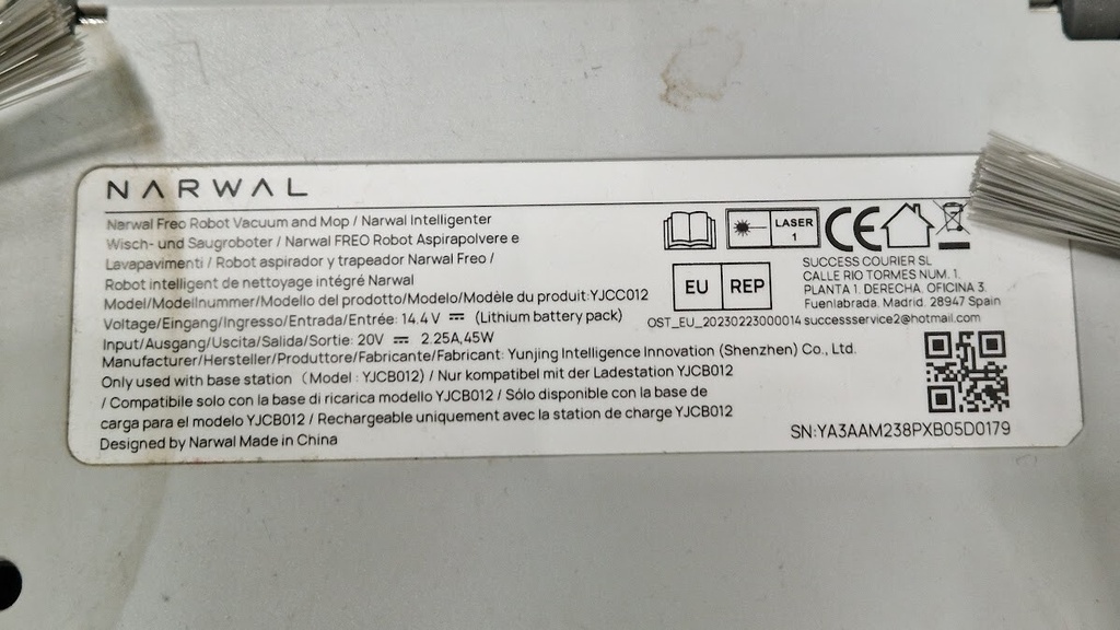 Narwal YJCC012 Freo Robot Vacuum and Mop – Smart Cleaning, Not Working