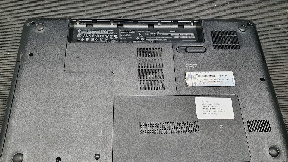 HP 630 Laptop Intel Celeron B800 HD Graphics Not Working For Parts