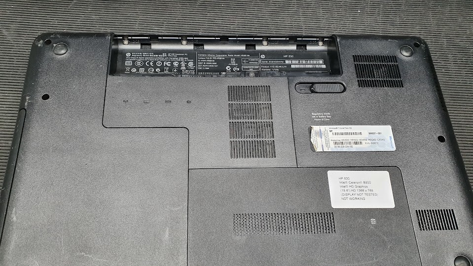 HP 630 Laptop Intel Celeron B800 HD Graphics Not Working For Parts
