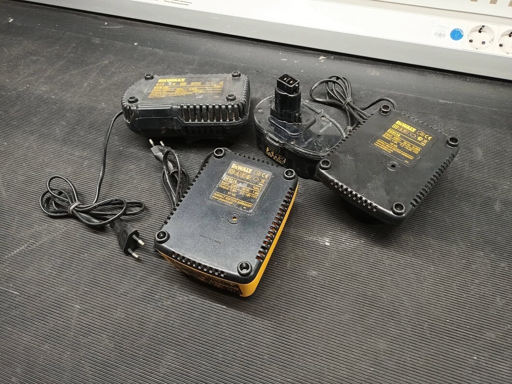 Lot of 4 DEWALT Power Tool Battery Chargers – Used, Fully Functional Has Scratch