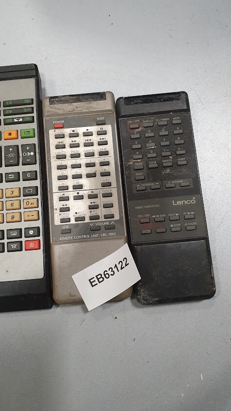 Lot Of 3 Remote Controls Various Models Black Used Working