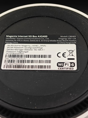 Xiaomi Magenta Internet 5G Box AX5400 CB0401 - Used Working
