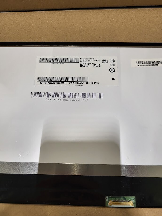 AU Optronics B116XAN04.0 11.6" HD Laptop Screen - Used, Fully Functional