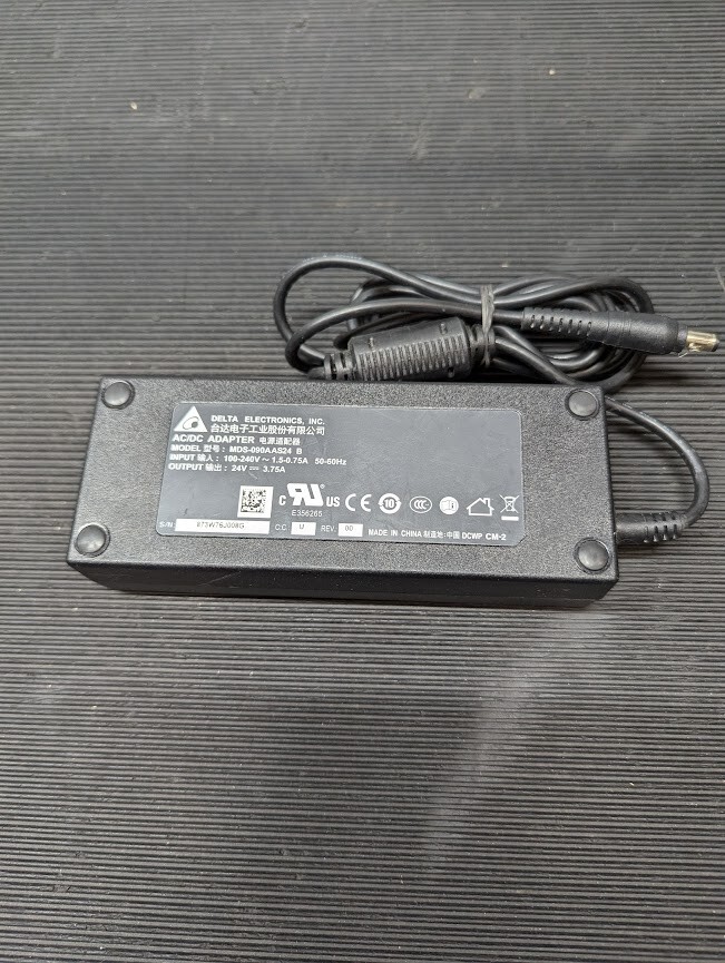 DELTA MDS-090AAS24 B AC Adapter 24V 3.75A Without Power Cord Black Used