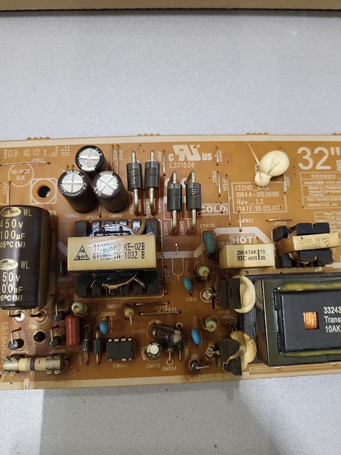 Hansol LCD Inc. 32" Circuit Board i32HD_AHS - Untested