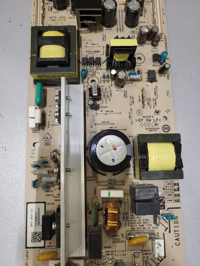 Sony APS-253 Power Supply Board - 100V-240V, 192W - Untested