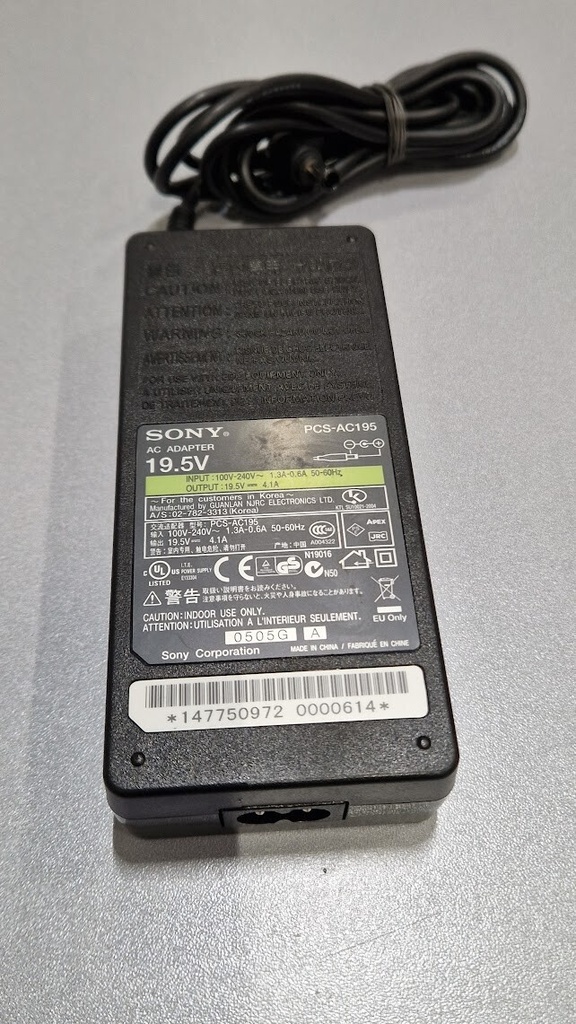 Sony PCS-AC195 AC Adapter 19.5V 4.1A Used Working Without Power Cord