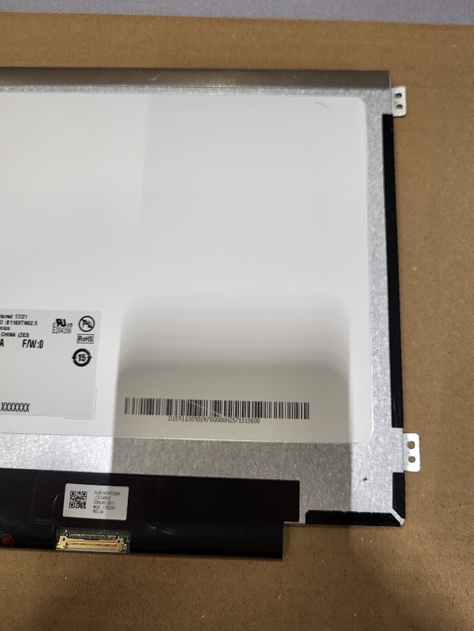 AU Optronics B116XTN02.5 11.6" LCD Screen Panel, Without Orginal Packaging