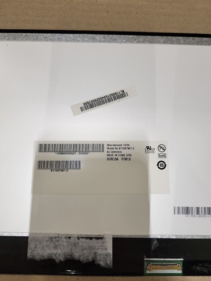 AU Optronics B116XTN01.0 11.6" LCD Screen Panel, Without Orginal Packaging