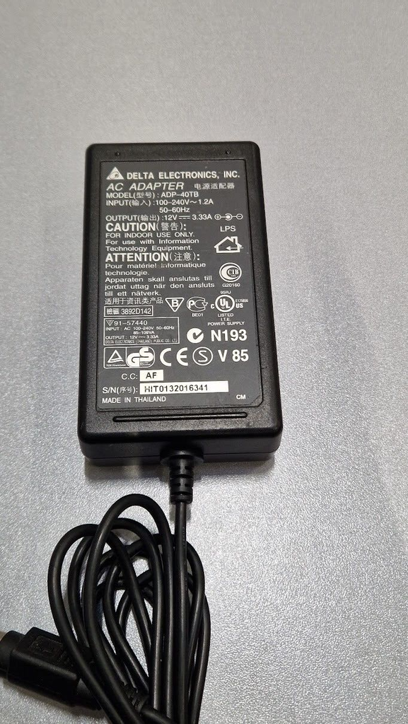 Delta ADP-40TB AC Adapter 12V 3.33A Used Working Without Power Cord
