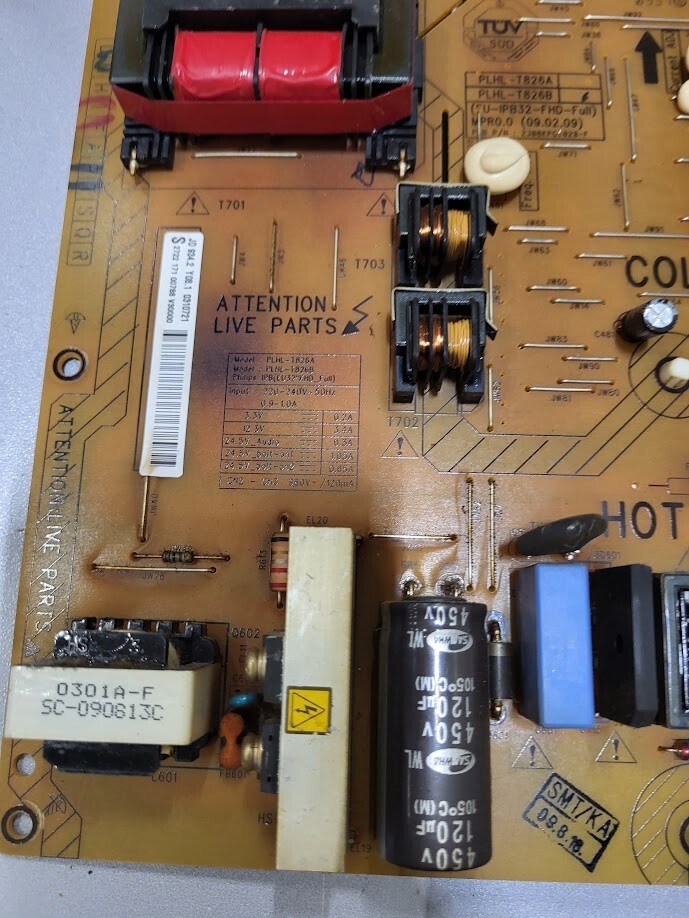 PLHL-T826A Power Board for Philips EU32" FHD Full TV - Untested, For Parts