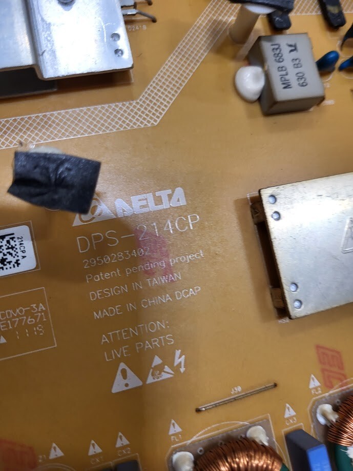 Delta DPS-214CP Power Board - Untested, Sold As-Is for Parts or Repair
