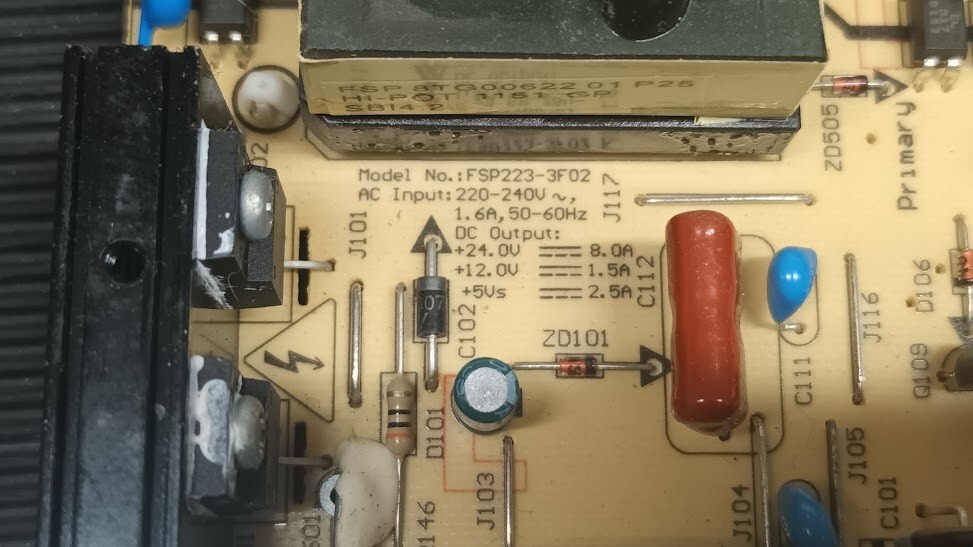 Used FSP223-3F02 Power Board - Non-Working for Parts/Repair