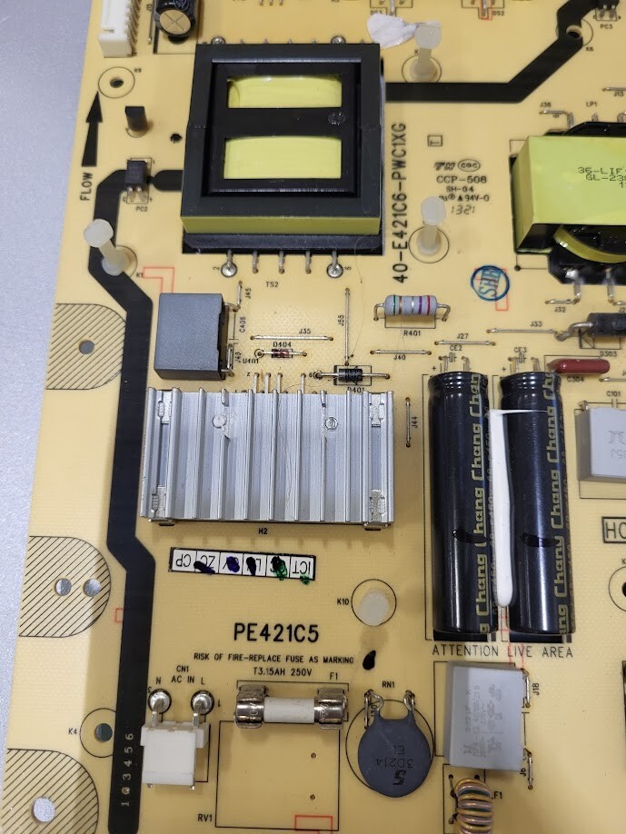 40-E421C6-PWC1XG Power Board - Untested