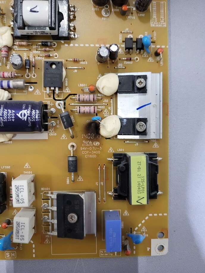 LGP40-14UL18 Power Supply Board (Untested) for Electronics Repair Projects