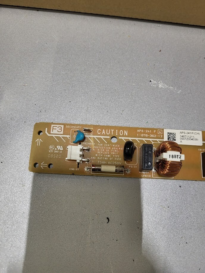 Sony APS-241 Power Supply Board for Replacement or Repair Untested