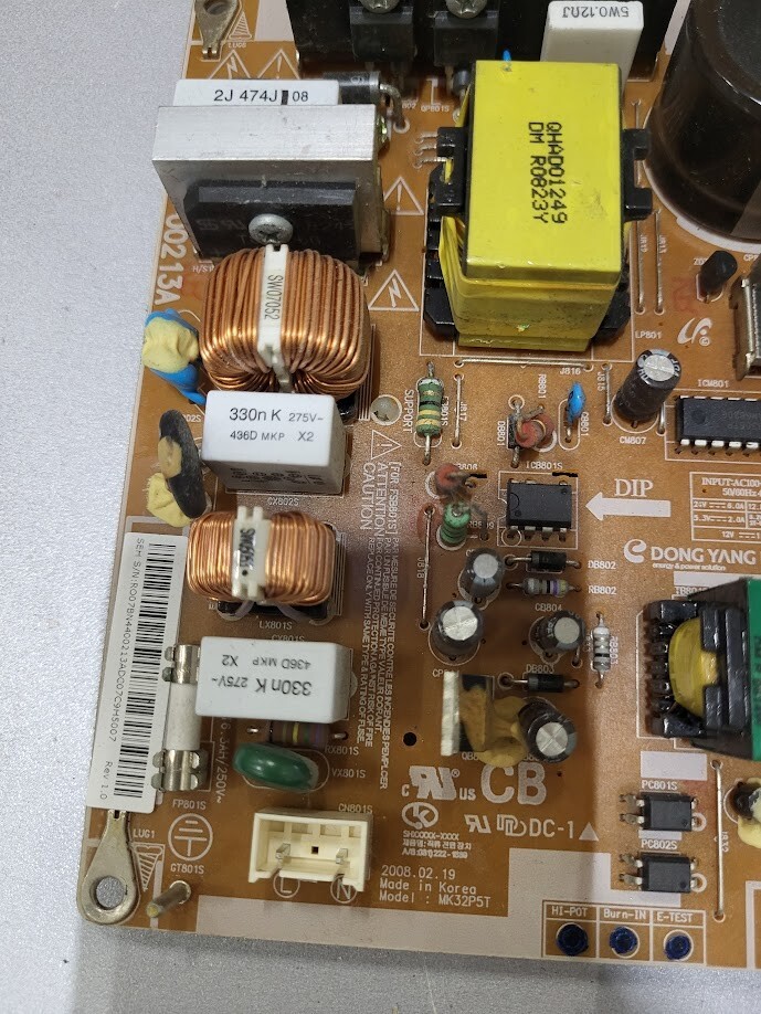 MK32P5T Power Supply Board - Untested Replacement Part for TV Repair