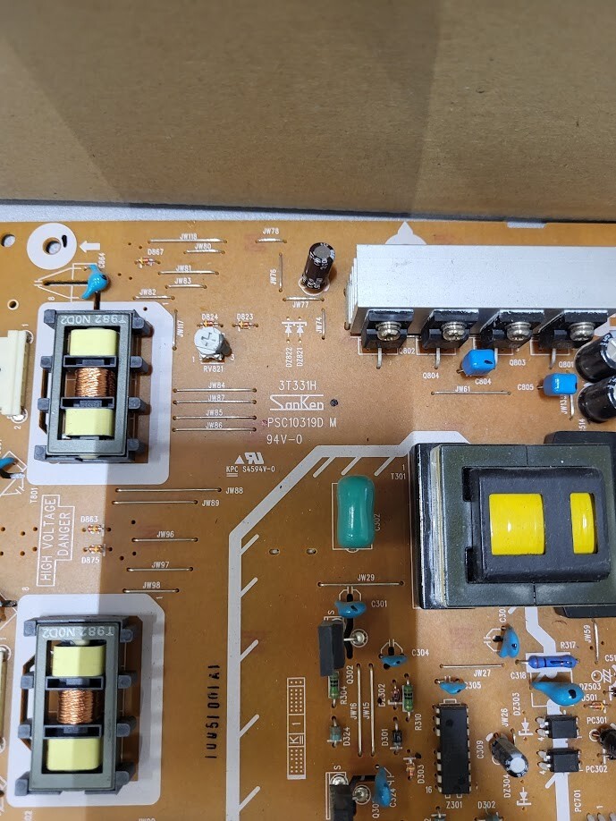 Sanken PSC10319D Power Supply Board for Repair and Parts Untested