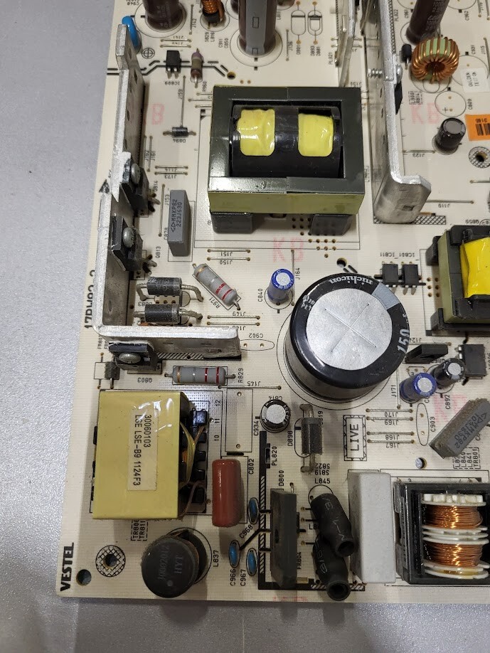 Vestel 17PW82-2 Power Supply Board - For Parts or Repair Only