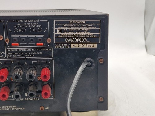 Pioneer VSA-701S AV Digital Surround Amplifier - Used, No Accessories