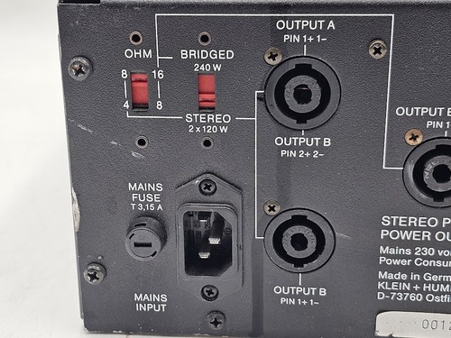 KH SA 240 Stereo Power Amplifier - Working, Cosmetic Wear