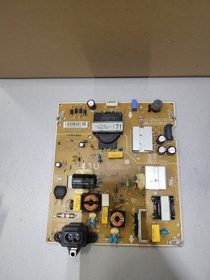 LG Power Supply Board LGP43DJ-17U1 - 100-240V 2.5A UNTESTED