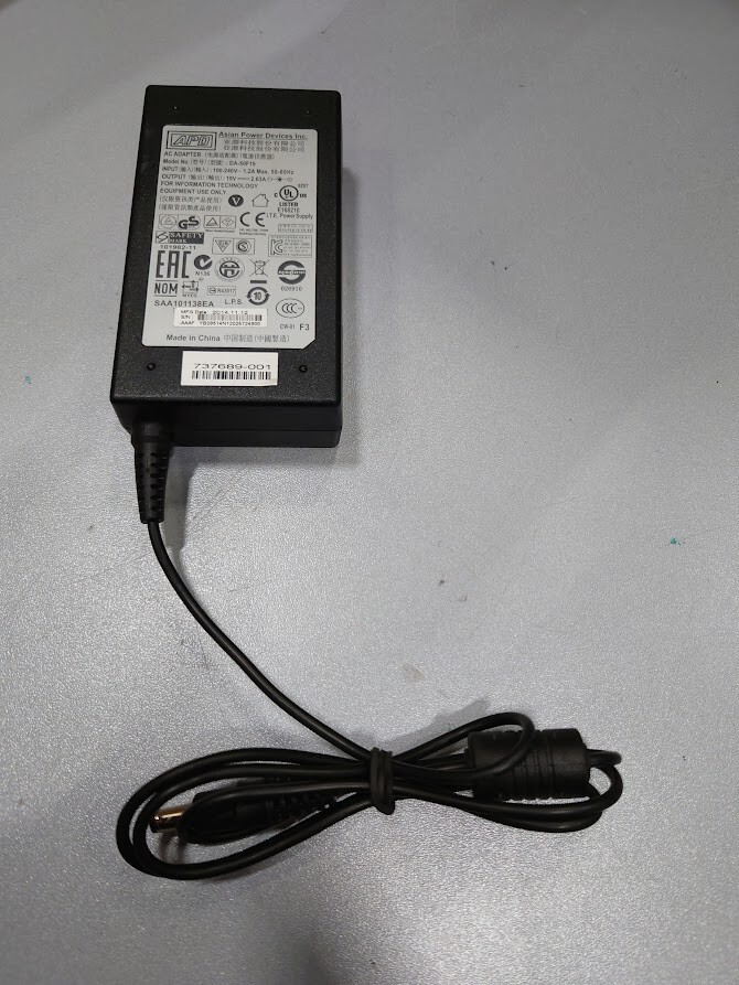 APD DA-50F19 AC Adapter 19V 2.63A Used Working Without Power Cord