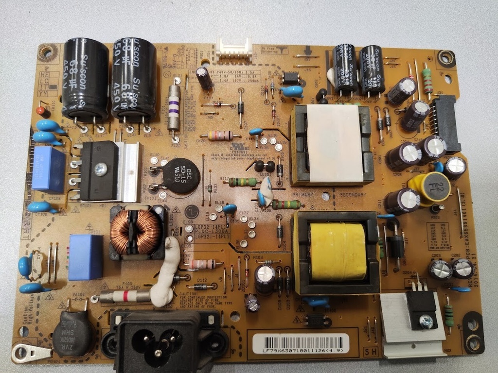 LG Power Supply Board EAX65391401 REV3.1 2014 For Parts Repair Untested