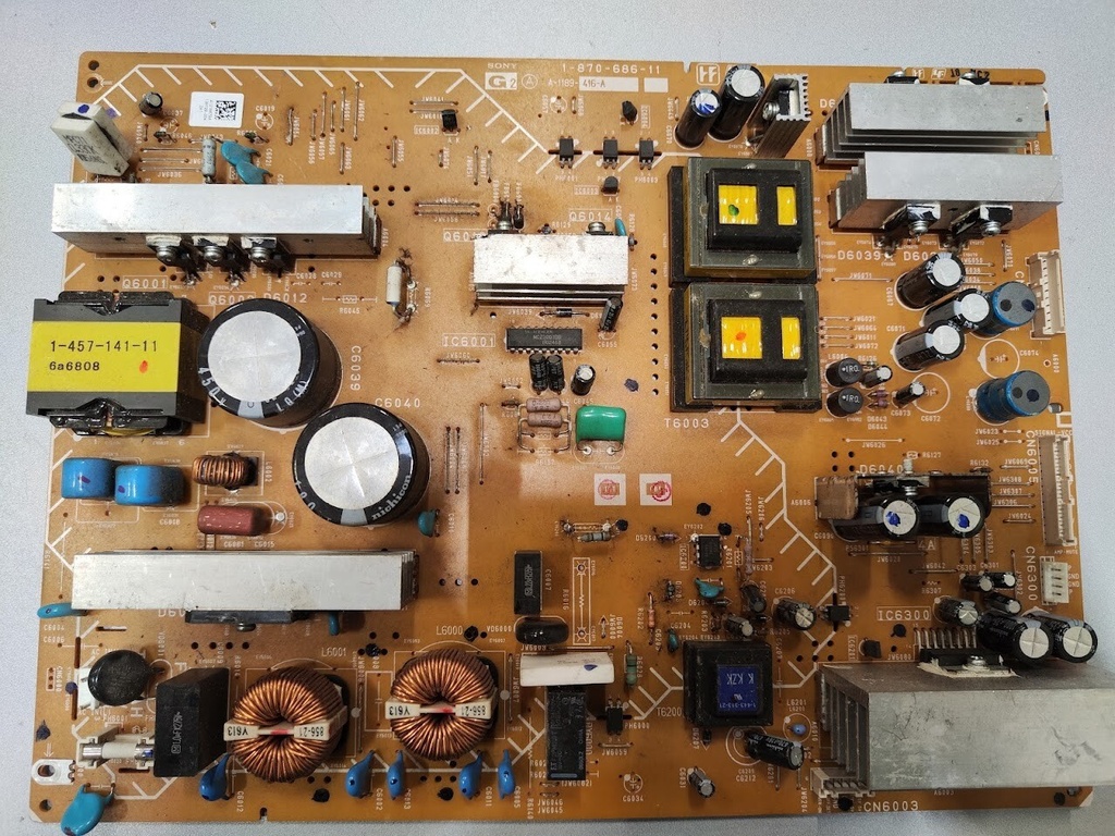 Sony 1-870-686-11 Power Supply Board A-1189-416-A TV Component Untested Parts