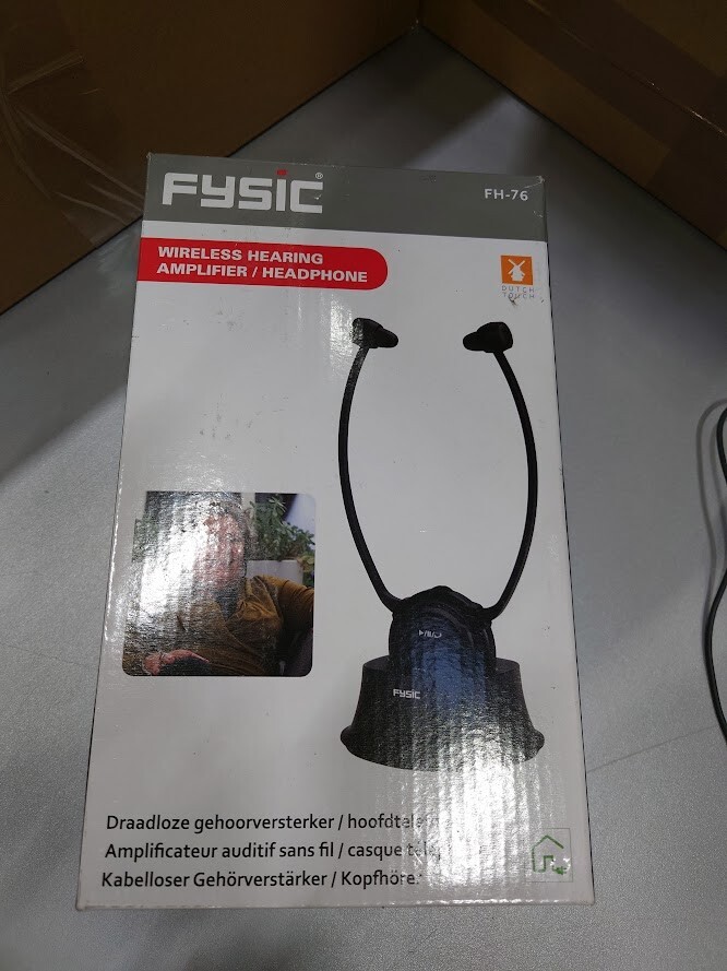 Fysic FH-76 Wireless Hearing Amplifier Headphone Black Used Working