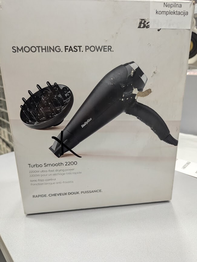 Babyliss D572DE Hair dryer 2200W Black Used Working